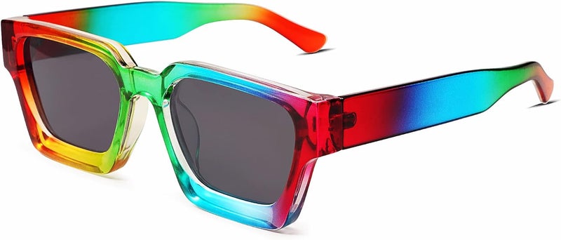 VANLINKER Thick Square Sunglasses for Men Women Retro Chunky Rectangle Shades UV400 Protection VL9731 - Image 1